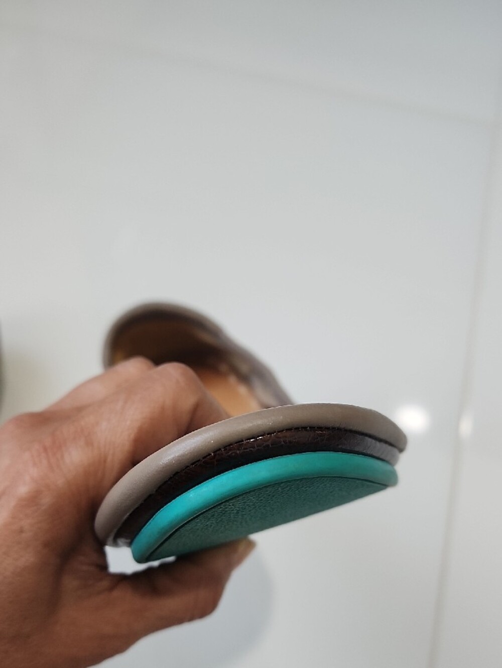 Tieks Taupe Leather Ballet Flats - Picture 4 of 14